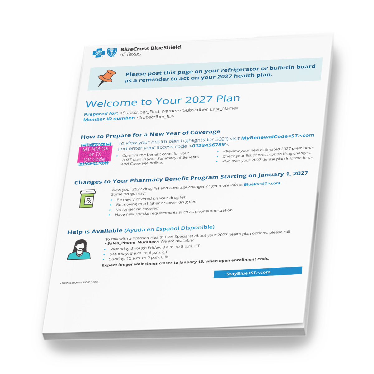 Ilustration of the personalized renewal packet