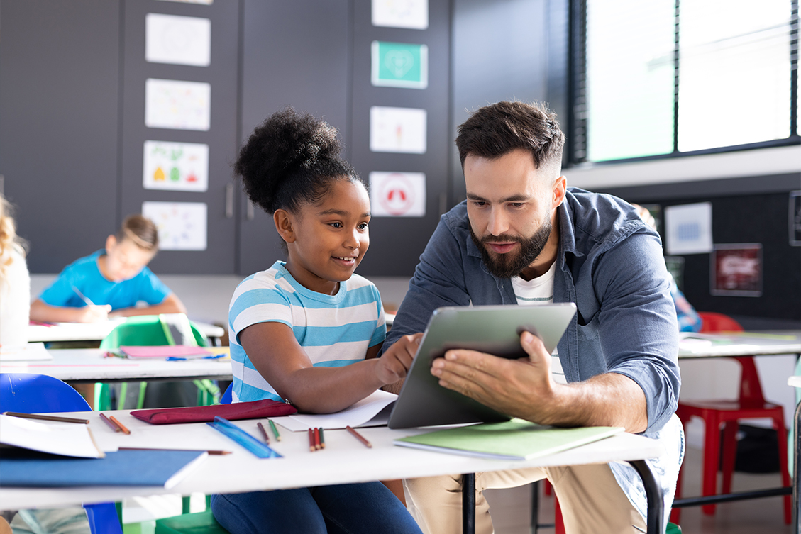 Teacher and students