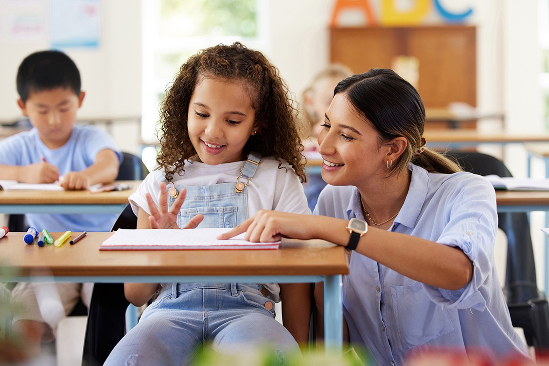 Teacher and students