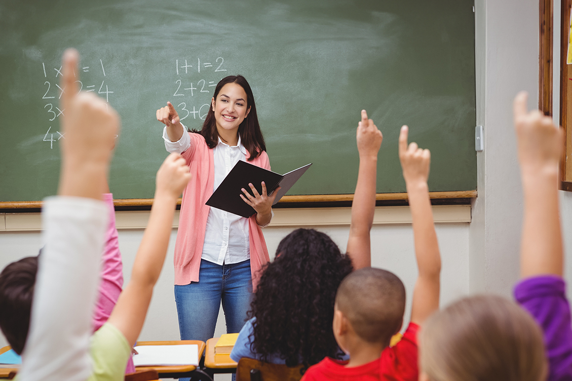 Teacher and students