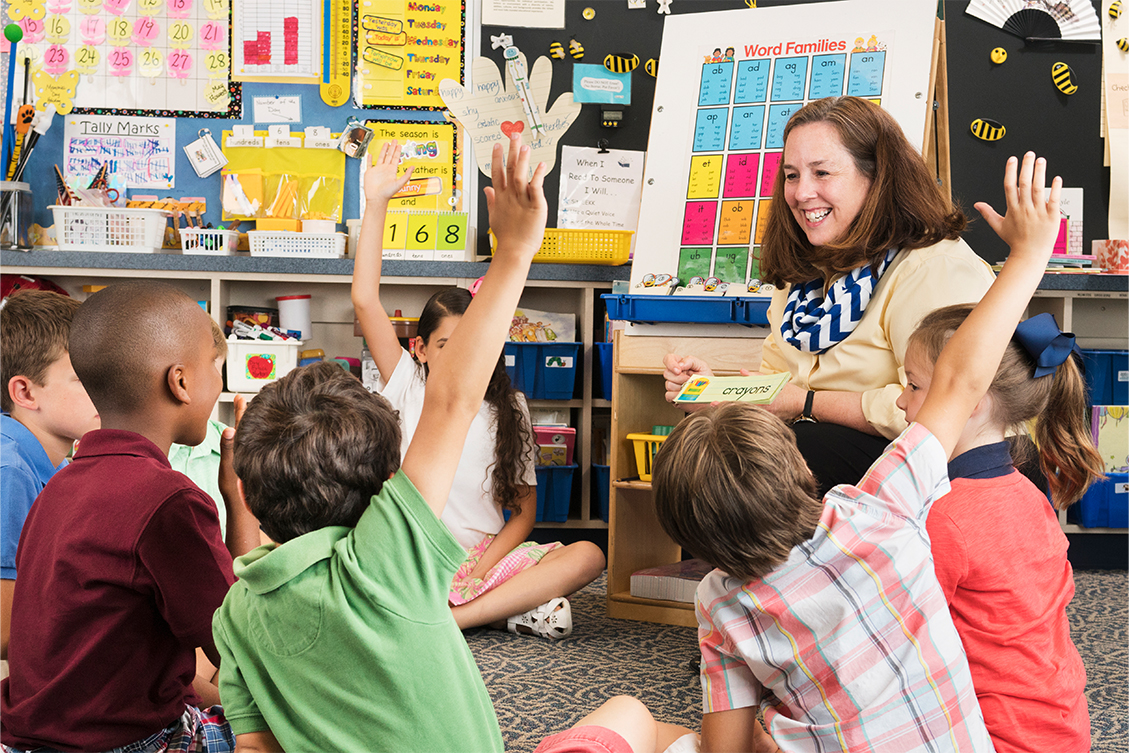 Teacher and students