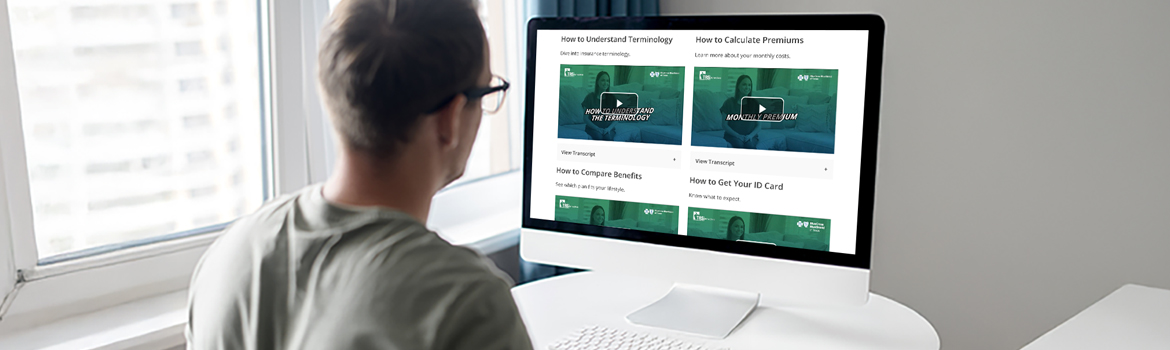 male watching TRS-ActiveCare annual enrollment videos