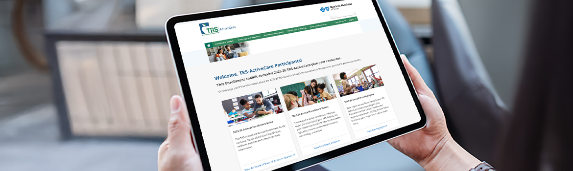 person using enrollment toolkit on tablet