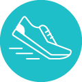 icon graphic of a running shoe