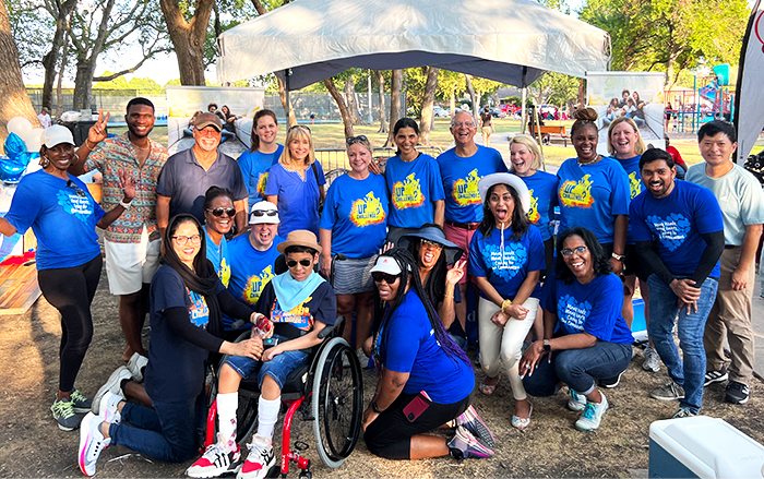 BCBSTX employees pose together at Corporate Challenge event