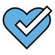 heart and check mark icon