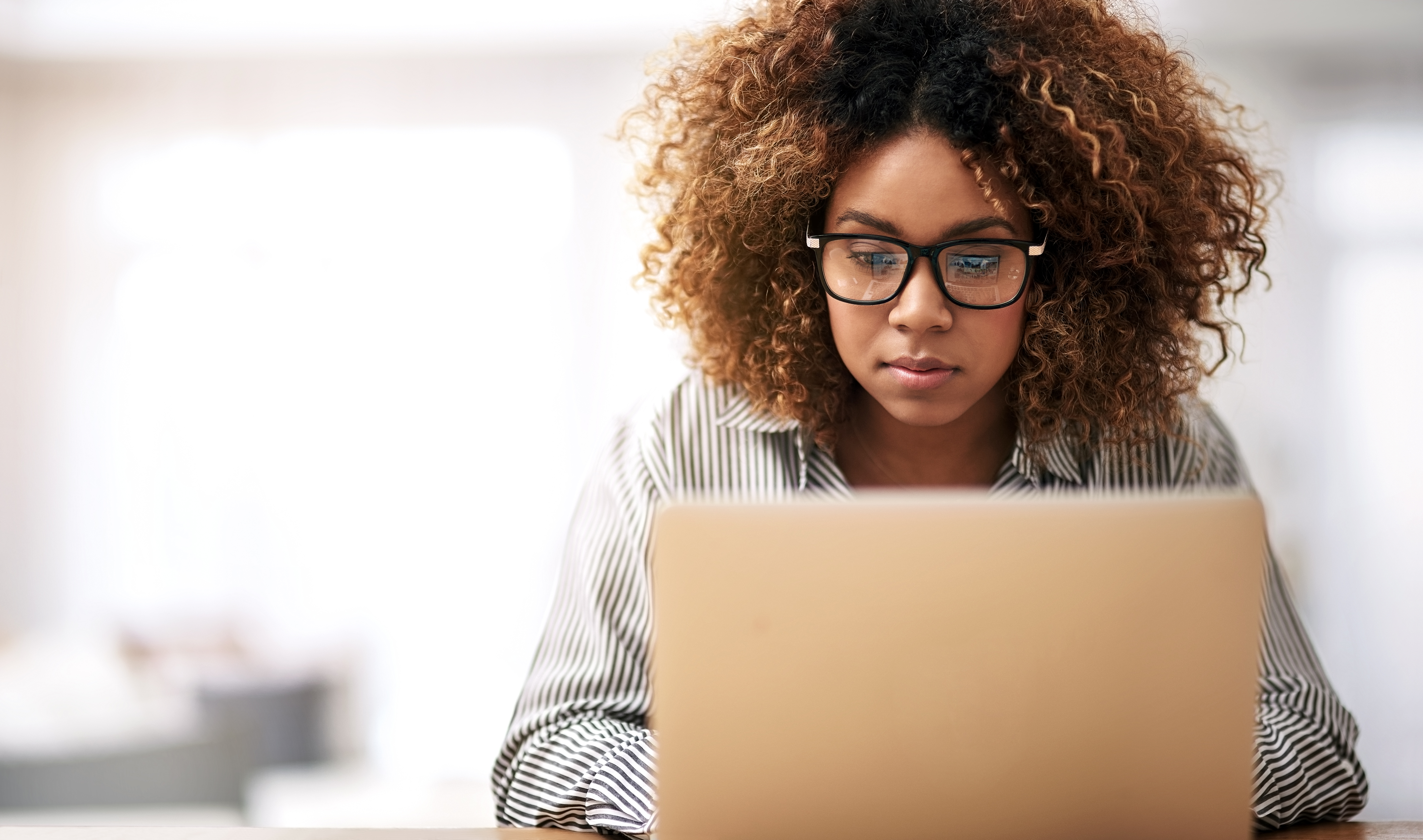 Woman on a computer