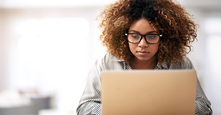 Woman on a computer